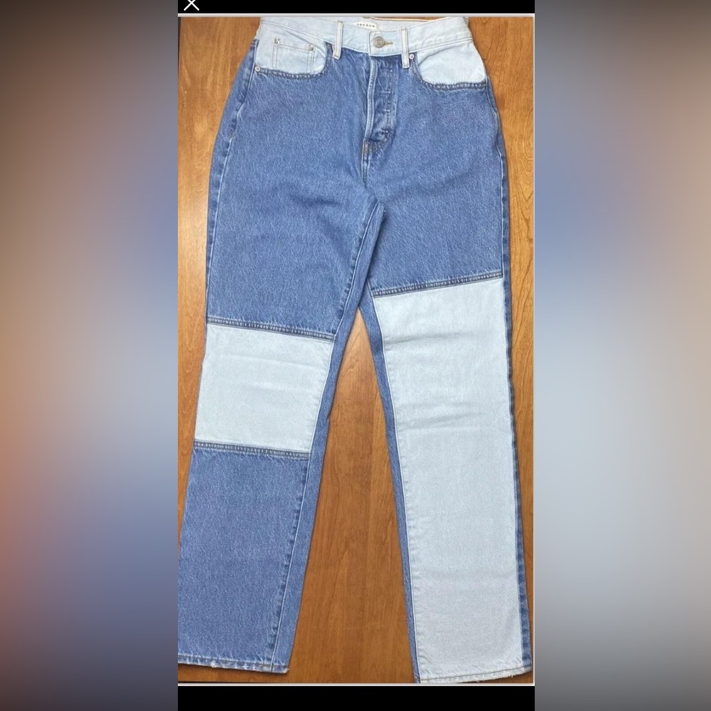 Pac Sun Womens Jeans Color Block Two-tone EUC Size 25 Dad Jean